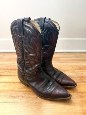 Oxblood Leather Cowboy Boots